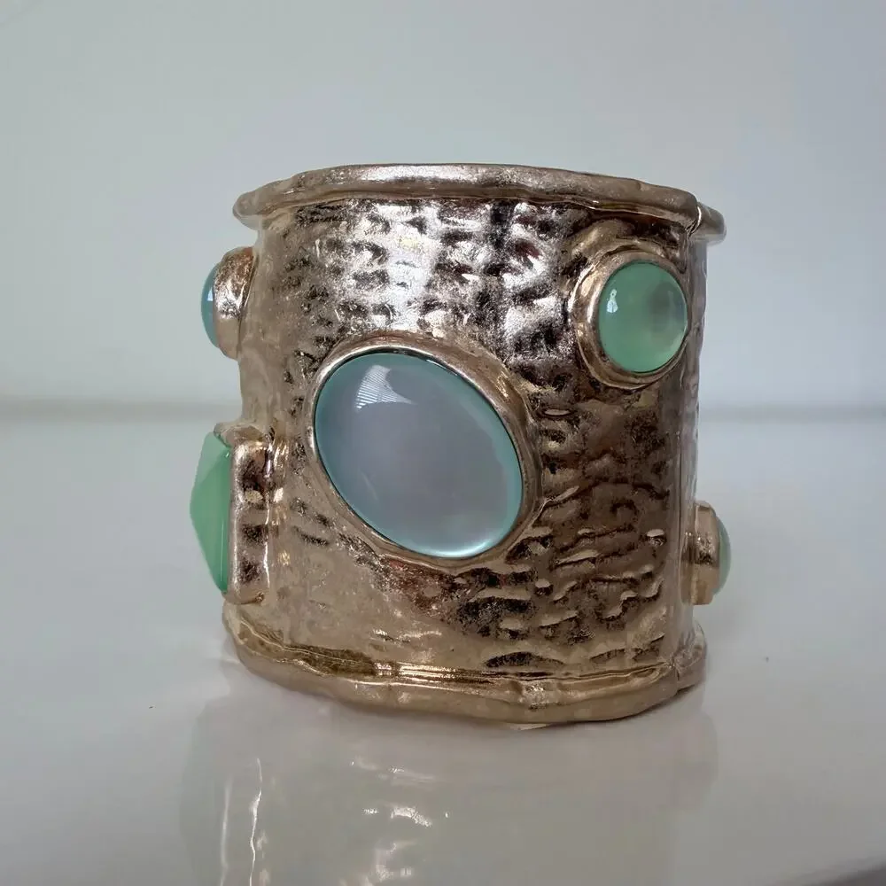 Gold Bracelet with Multicolor Stone Accents
